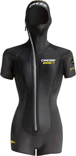 CRESSI Shell Lady Jacket 5mm XL/5 – Kurzärmeliger Überanzug aus Ultra-Stretch-Neopren mit Unterschiedlichen Stärken 5+3,5 mm, Farbe Schwarz_Damen, XL/5