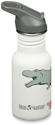 Klean Kanteen Fahrrad Trinkflaschen Classic Narrow (Flip Sport) mit Trinkverschluss aus Edelstahl in der Farbe Weiß mit einem Volumen von 355 ml, 1011210