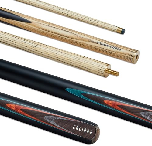 PowerGlide Bastone per Stecca da Biliardo in 2 Pezzi, Calibro, Manico in Legno di Frassino e Testa con Design Decalcomania, Giunto in Ottone, Dimensioni 144,8 cm, Punta da 10 mm