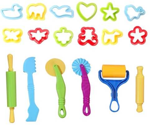 18 Pcs Dough Tools Playdough Tools and Cutters Dough Tools Kit Play Dough Accessories Molds Play Dough Tools Clay Modelling Tools Play Dough Tools Playdough Sets for Children Ages 3 and up