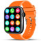 Deunis Bliknes F16 Smartwatch für Damen Herren 1,96 Zoll mit Telefonfunktion und Benachrichtigungen, kompatibel mit Android iOS,Fitness Tracker, Schlafmonitor, Schrittzähler (Orange)