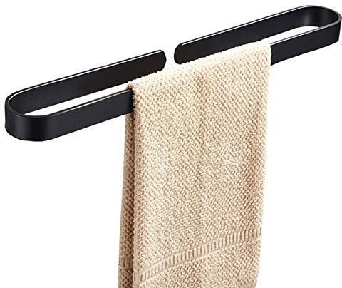 Wand-Geschirrtuch, Handtuchhalter, selbstklebende Handtuchhalter, ohne Bohren, Montage 30 cm (silber/schwarz)