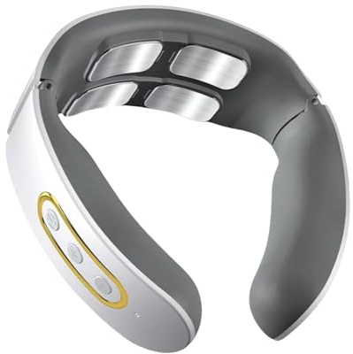 neurotex Kabelloses Nackenmassagegerät mit 6 Modi und 9 Intensitätsstufen, tragbares elektrisches Massagegerät mit 4 Kopf-Puls-Massage und Heizfunktion für Nackenentspannung