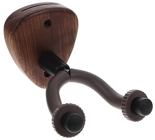 Toddmomy Gitarren Wandhalterung aus Schwarzem Walnussholz für Akustikgitarren und Ukulelen Platzsparend für Heimdekoration und Auftritte