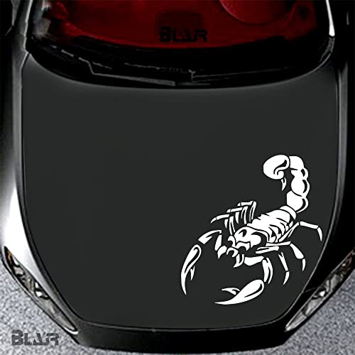 Skorpion Autoaufkleber für Motorhaube, Vinyl Grafik Auto Motorhaube Aufkleber Dekoration Auto Körperseiten Aufkleber (Weiß)