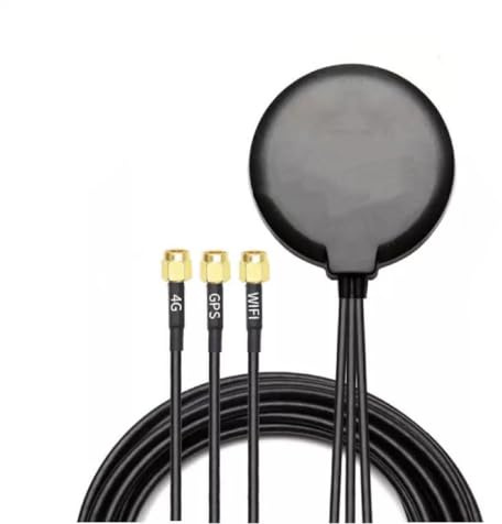 3in1 Auto GPS Active Antenne SMA Stecker mit 4G LTE MIMO + WiFi + GPS Antennen | 3 Meter | Magnetfuß | Für Autoradio GPS Navigationssystem Mobilfunkrouter Gateway Modem