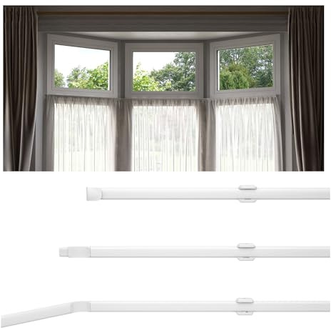 Flexible Net Curtain Rod Size 400 cm /157 Flexi Net rod, Ideal For All Window Shapes including Bay Windows, White,