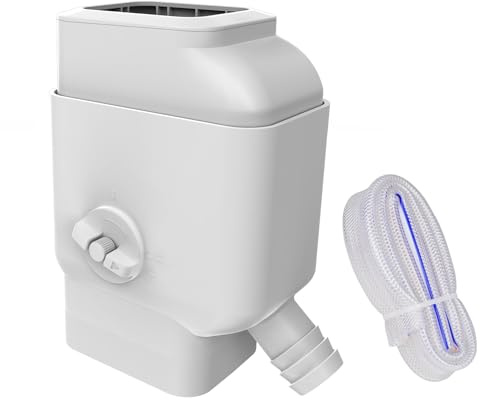 Prestantious Gutter Downspout Diverter with Built-in Filter Screen Fits for 2x3 and 3x4 Downspout, Rainwater Collection System with Adjustable Valve and 4ft. Hose, Diverts Large Water Flow, White