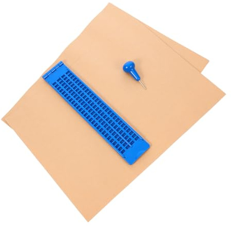 Tavoletta Braille di Scrittura per Non Vedenti, Blu, Plastica | Tavoletta Robusta e Portatile, e Resistente, per Scrittura Cieca, Accessori da Pratica