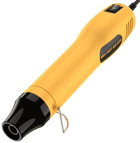 JFtools Mini-Heißluftpistole, 350 W, 2-Temp-Einstellungen, 260 °C & 450 °C, schnelles Heißluftpistolen-Werkzeug mit Reflektordüse und 1,4 m langem Kabel, Überlastschutz zum Basteln, Vinylfolie (350 W)