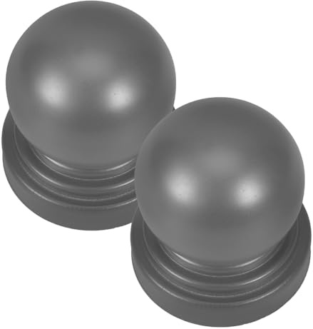 HOLIDYOYO Lot de 2 Embouts Ronds pour Poteaux de Clôture en Fer Forgé Diamètre 60 MM Finition Gris Foncé Mat Chapeaux de Balustrade Décoratifs et Résistants aux Intempéries pour