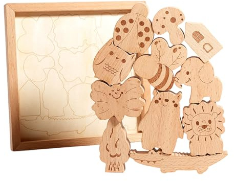 Jeux d'équilibre pour - Jeux éducatifs Amusants de Construction d'animaux en Bois, Jouet pour classer et Construire, pour activités éducatives en Classe, école, Maison, fête et tiem