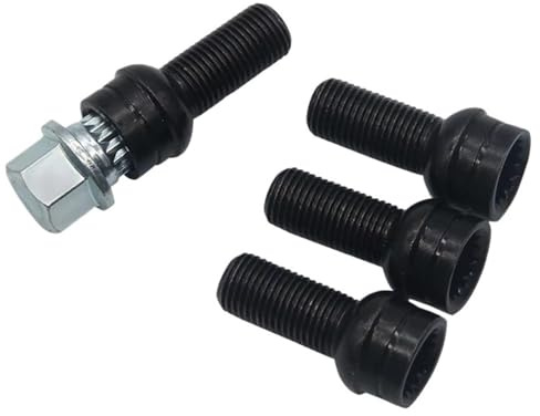 Bulloni per Ruote Auto compatibili con VW per Bora per Golf per Jetta Cerchi in Acciaio per Auto Bullone Chiave M14 x 1,5 x 27,5 Set Dadi antifurto 8D0601139F