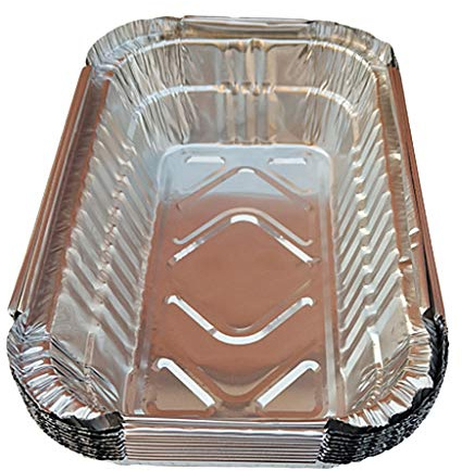 Ysyqkn 10 Pièces Aluminium Bac Plateau Jetable Alimentaire Recyclable Adapté à la Cuisson sur Gril Réunion Familiale Service Traiteur