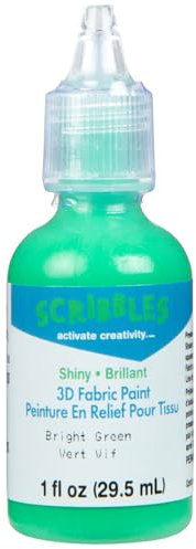 Scribbles 13903 3D Fabric Paint Shiny, Green