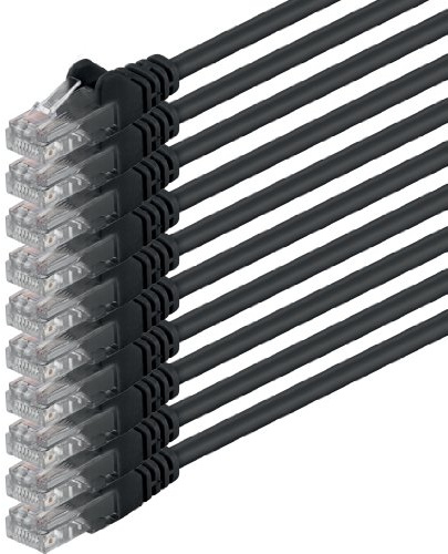 10x 5m Câble Réseau Cat6 Cat 6 - RJ45 Ethernet LAN DSL Routeur Modem - Noir