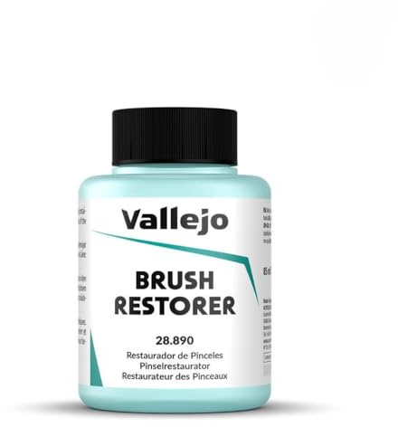 Vallejo Brush Restorer, 85 ml, Revives and Cleans Brushes, Ideal for Acrylic and Oil Paints, Non-Toxic Formula, Essential for Artists