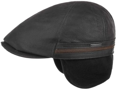 Stetson Redding Earflap Flatcap Ledercap mit Fleecefutter Herren Herbst Winter