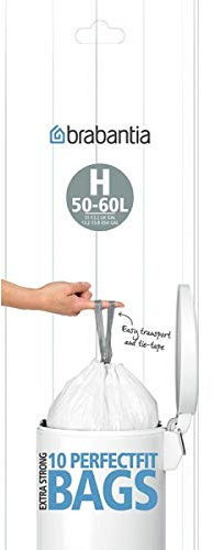 BRABANTIA BLANC LOT DE 50 SACS POUBELLE TYPE H PREMIUM SAC SACS 50L 40 L - 40-50 L