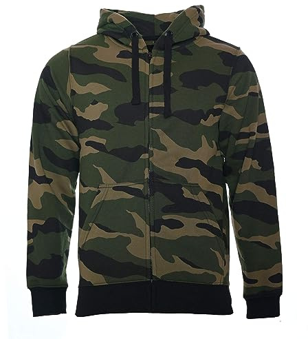 ROCK-IT Apparel I Felpa Mimetica con Cappuccio da Uomo I Giacca con Cappuccio I Hoody I Felpa con Cappuccio con Cerniera I Lavorazione di Alta qualità I Taglie S-5XL I Verde/Marrone X-Large