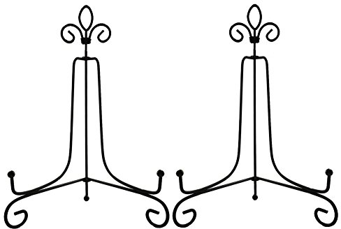 Hetoco 10 Pollici Ferro Supporto Cavalletto Decorativo per Foto, Piatti, cornici, Libri di Cucina, Piatti Decorativi, Tablet e Arte, Nero 2 Pezzi