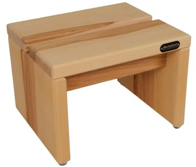 myduct Tritthocker modern aus Buchenholz, Nachhaltige und stabile Fußbank, geölt, Moderne Form, LxBxH: 33x28x24cm, bis 150kg belastbar - Handgefertigt in Deutschland