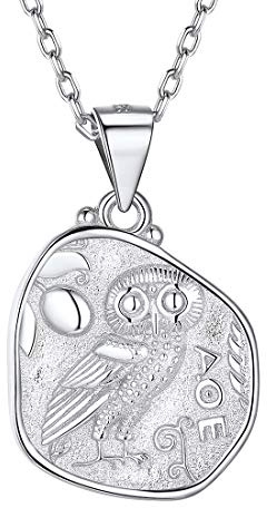 ChicSilver Amerika Freiheitsstatue UK Queen Halskette aus 925 Platin/18k Jesus/Maria/Raphael Anhänger mit Rolo-Kette für Damen und Herren