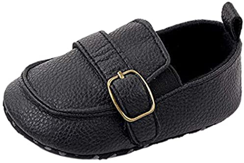 MASOCIO Noir Chaussure Bebe Garcon 0-6 Mois Premiers Pas Moccasins Bébé Mode Souple Plate Antidérapants