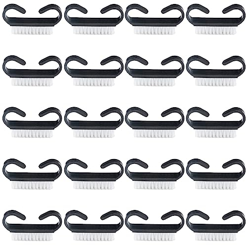 Nagelbürste, 20 Stück, schwarzer Griff, Nagelreinigungsbürsten, Fingernagelbürsten, Handwaschbürste für Zehen und Nägel (schwarz)