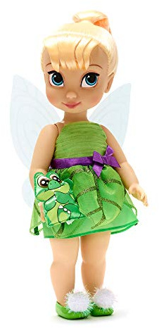 Disney Store Puppe Tinkerbell aus der Animator Collection, Peter Pan, 39 cm / 15, echt wirkendes Haar zum Kämmen und Outfit, mit Tick-Tack als Plüschtier aus Satin, Sammelpuppe ab 3 Jahren
