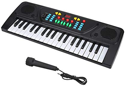 Clavier électronique à 37 Touches, Piano électronique Multifonction avec Microphone, Piano pour Enfants, Clavier Piano pour débutants, garçons Filles, Noir