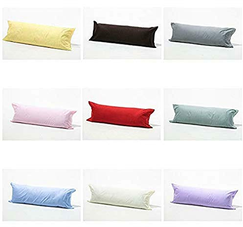 ComfyTrends Soft Flannelette Bolster Pillow Case Only 100% Brushed Cotton - Pregnancy/Maternity/Nursing Body Support Long Pillow Cover (White, King (5 Feet / 60 inch)