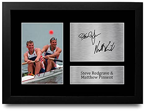 HWC Trading FR A4 Steve Redgrave & Matthew Pinsent Geschenke Gedruckt, Signiert Autogramm Bild für Leichtathletik-Sport-Erinnerungsstücke-Fans - A4 Framed