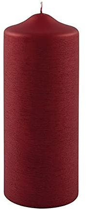 Fink Candle Stumpenkerze,gebürstet,rot Höhe 20, Ø 8cm 123180