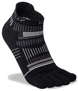 Hilly Unisex Toes - Socklet Min Cushioning, Running Sock, Black/Grey/Light Grey, L UK