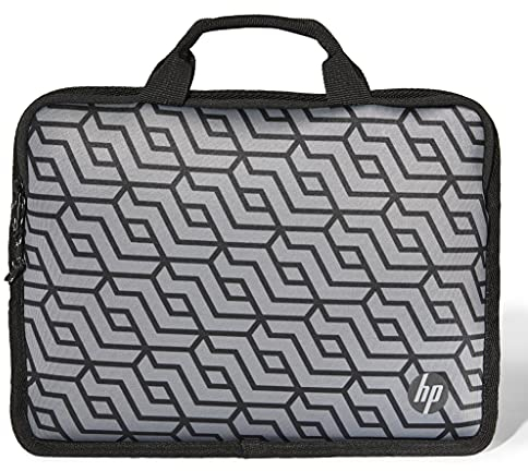 HP Custodia per Tablet fino a 11, Foro Passante per Ricaricare i Dispositivi con Porta USB-C, Profilo Sottile, Tessuto in Neoprene Lavabile in Lavatrice, Design Grafico Nero Geometrico