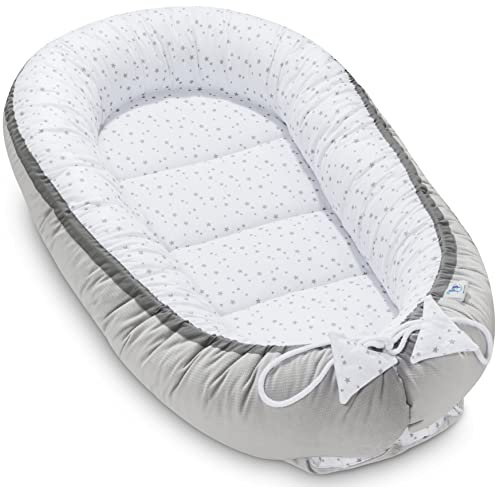 Pepi - Baby-Nest - Nestchen Baby - Baby-Nestchen für Neugeborene - Kuschelnest mit antiallergischer Füllung - Kokon aus Velvet und Baumwolle