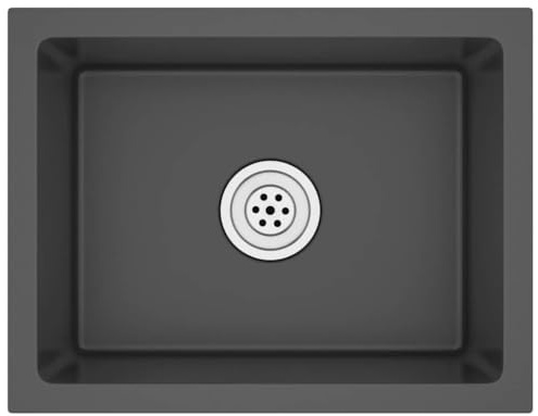 vidaXL Fregadero Hecho a Mano de Acero Inoxidable Negro Lavabo Pulcro