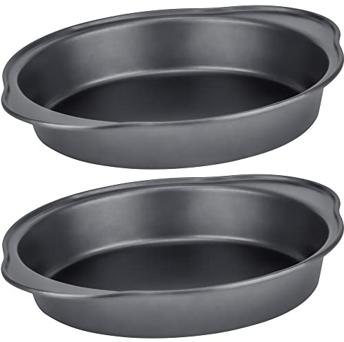 DecorRack Runde Kuchenform, 23 cm (9 inch), Premium Antihaftbeschichtung, langlebige Karbonstahl Backform, ofenfest bis 260°C, ideal für Kuchen, Torten, Pizzas, Quiche, Lebensmittelecht (2 Stück)