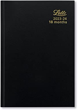 Letts Standard Schülerkalender 2023/2024, A5, Wochenansicht, 18 Monate, Schwarz