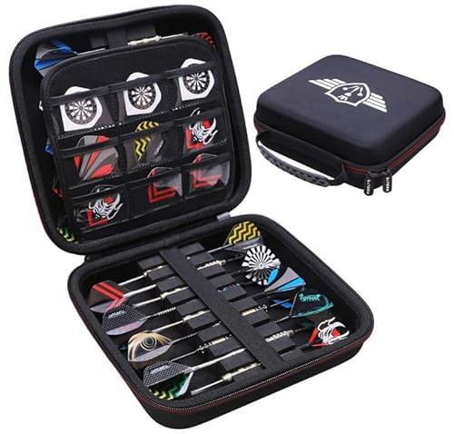LTGEM Darts Case Compatible with All Specifications of Darts Steel Tip and Soft Tip Darts, Plastic Darts, Holds 18 Darts and Extra Accessories, Tips, Shafts and Flights(Only Case)