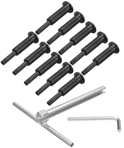 sourcing map 10 Pack Black Invisible Cable Railing Kit, T316 Stainless Steel 1/8 Swage Tensioner, Terminal Hidden for 2x2 Wood/Metal Deck Post, Cable Railing