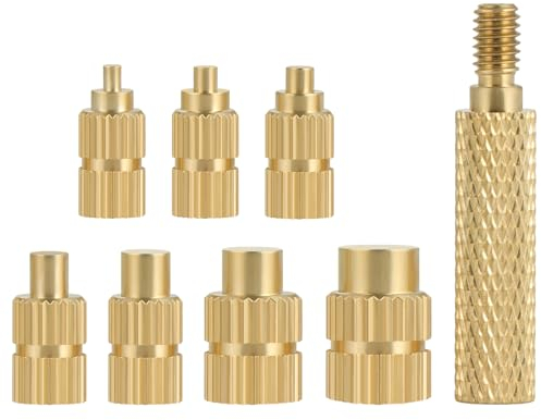 Mynoozi Pack of 7 Brass Soldering Iron Melting Aid Tips for Threaded Inserts/Melting Nuts M2 M2.5 M3 M4 M5 M6 M8 Compatible with T18 ST 900M FX888D FX600 WLC100