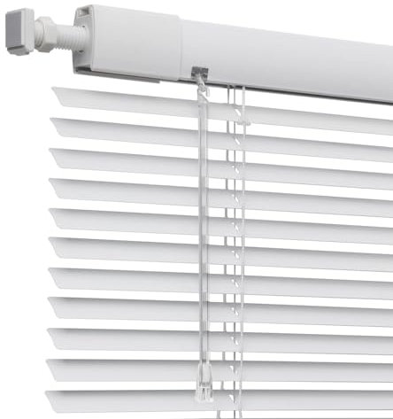NIANXINN Alu-Jalousie ohne Bohren,Innen Aluminium-Jalousien,Metall Lamellen,Sicht- und Sonnenschutz,Tür Fenster Rollo Jalousette,Weiß,Anpassbar Farbe/Größe,Breite × Höhe (50cm x 160cm)