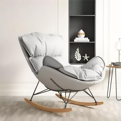 lyxamjrzyp Schaukelstuhl, Moderner Schaukelstuhl, Schaukelstuhl Wohnzimmer, Gepolsterter Sitz mit Hoher Rückenlehne, Sessel, Bequemer Beistellstuhl für Wohnzimmer, Schlafzimmer, Büros (Color : E)