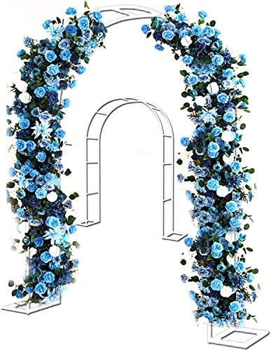 Arche Jardin Aluminium Largeur, Arche À Rosiers Métal, Filet À Plantes Grimpantes, Filet de Treillis, pour Récolte de Concombres, Légume, Vignes, Plantes Grimpantes,Blanc,120x220x40CM