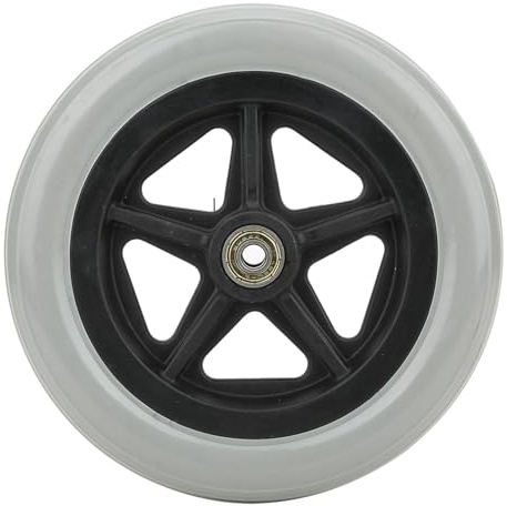 7 Inch Wheelchair Front Wheels Labor Saving Practical Durable Rubber Gray for Disabled Healthcare Vehicles