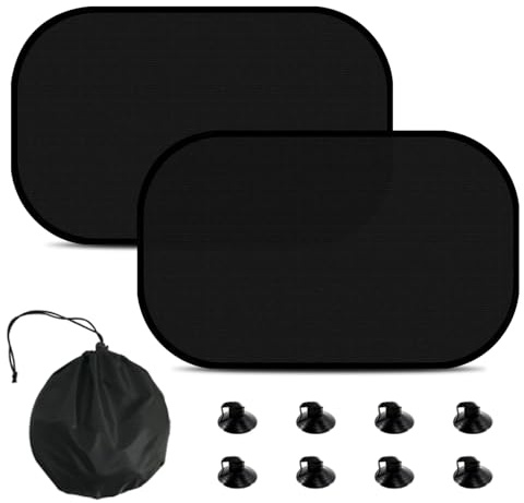 FINEVERNEK Sonnenschutz Auto Baby mit UV Schutz, 2 Stück Universal Seitenscheibe Sonnenblende 50 * 30cm, für Kinder mit Saugnäpfen