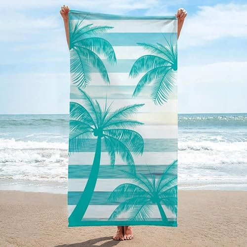 okoikfc 3D Strandtuch 150x200 cm Palme Badetuch Groß Palme Microfaser Handtücher Weich Schnell Trocknen Strandhandtuch Herren Frauen Badetücher, Strandtücher Strandlaken Handtuch A1105