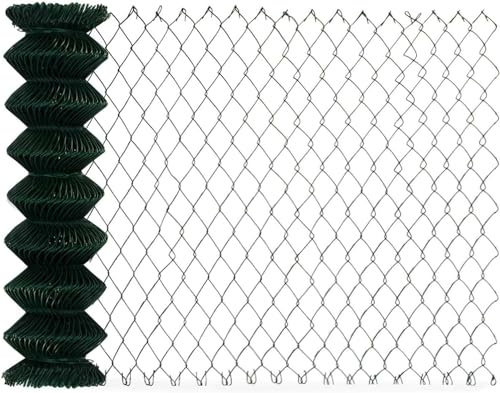 KARAT Maschendrahtzaun - Maschenweite 60x60mm - Drahtstärke 2,8 mm - Gartenzaun mit grüner PVC Beschichtung, Zaun, Drahtgitter, Hühnerzaun, Hundezaun (2 x 25 m)